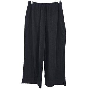 Habitat Deep Hem Flood Pants Black Women’s Size M Wide Leg Crop Minimalist